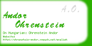 andor ohrenstein business card